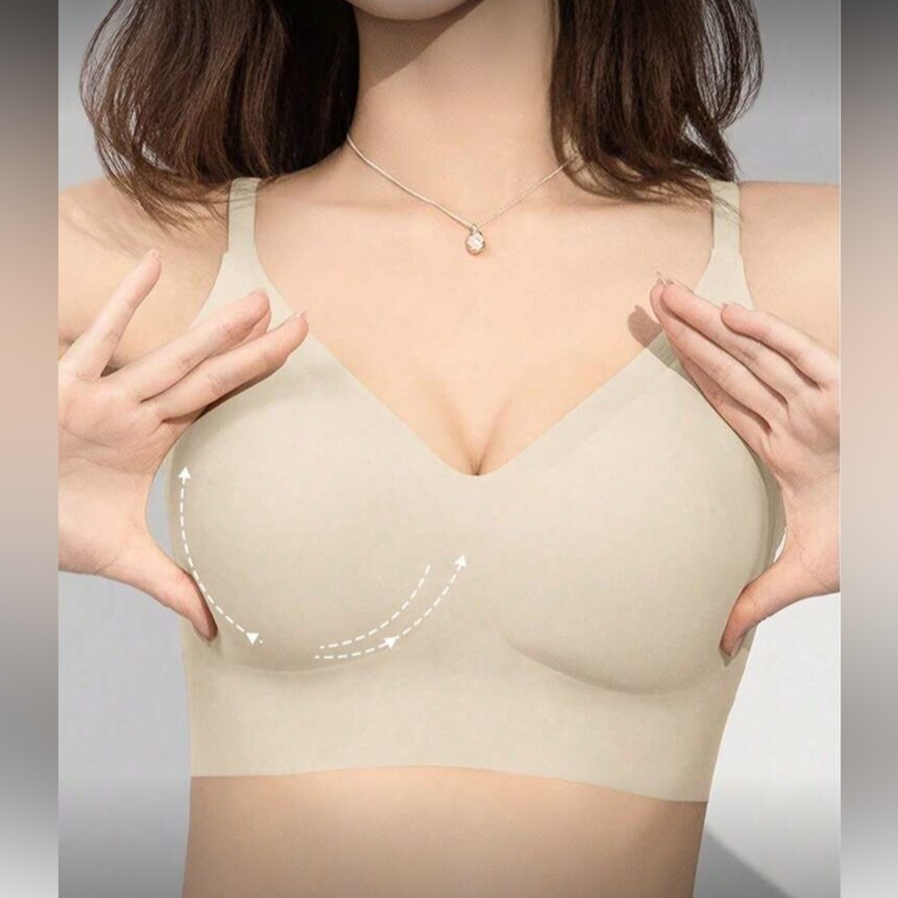 Women's Apricot Seamless Wireless Removable Padding Bralette - Picture 5 of 8